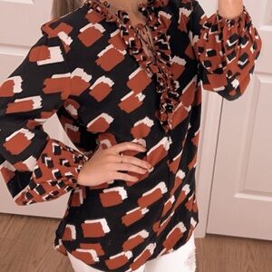 Stylish Tyler Boe Women's Black and Maroon Top